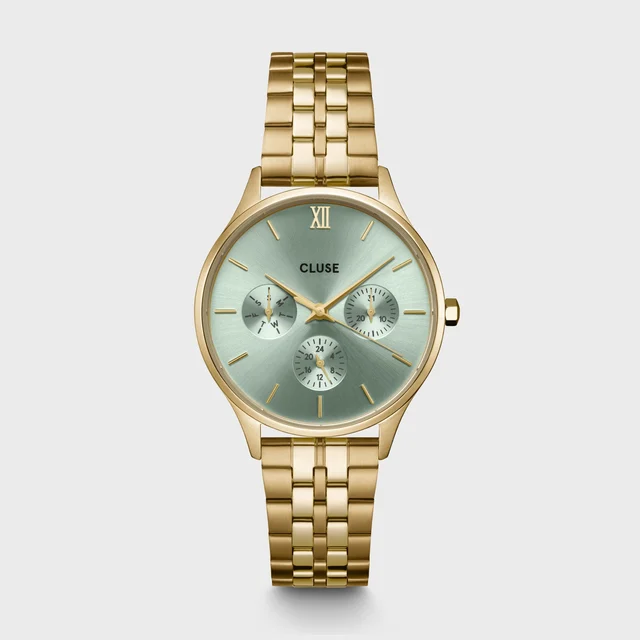 CLUSE Minuit Multifunction Watch Steel, Sage Green, Gold Colour CW10709 kol saati