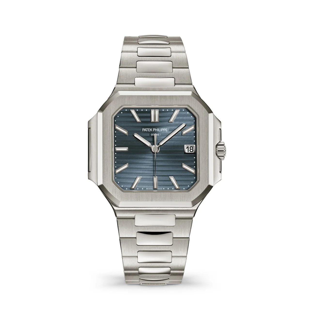 Patek Philippe Cubitus 7128/1G-001 White Gold Blue-gray Dial 40 mm kol saati