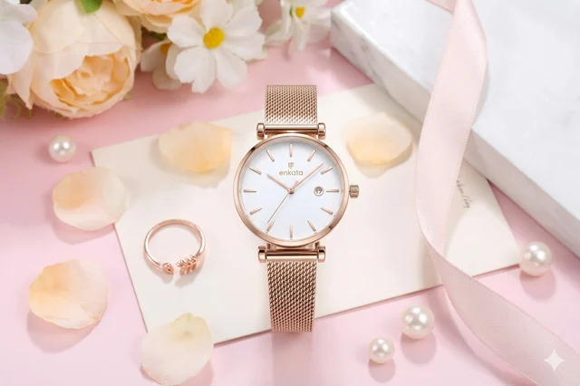 Enkatawatches Vela x Rg White-Mesh kol saati
