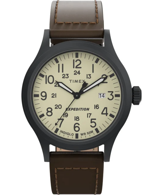 Timex Expedition Scout 40mm Leather Strap Watch T49963 kol saati