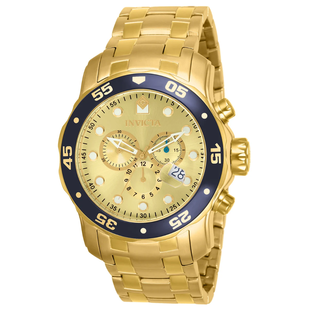 Invicta Pro Diver SCUBA Watch - 48mm. Gold (80068) 48 mm kol saati