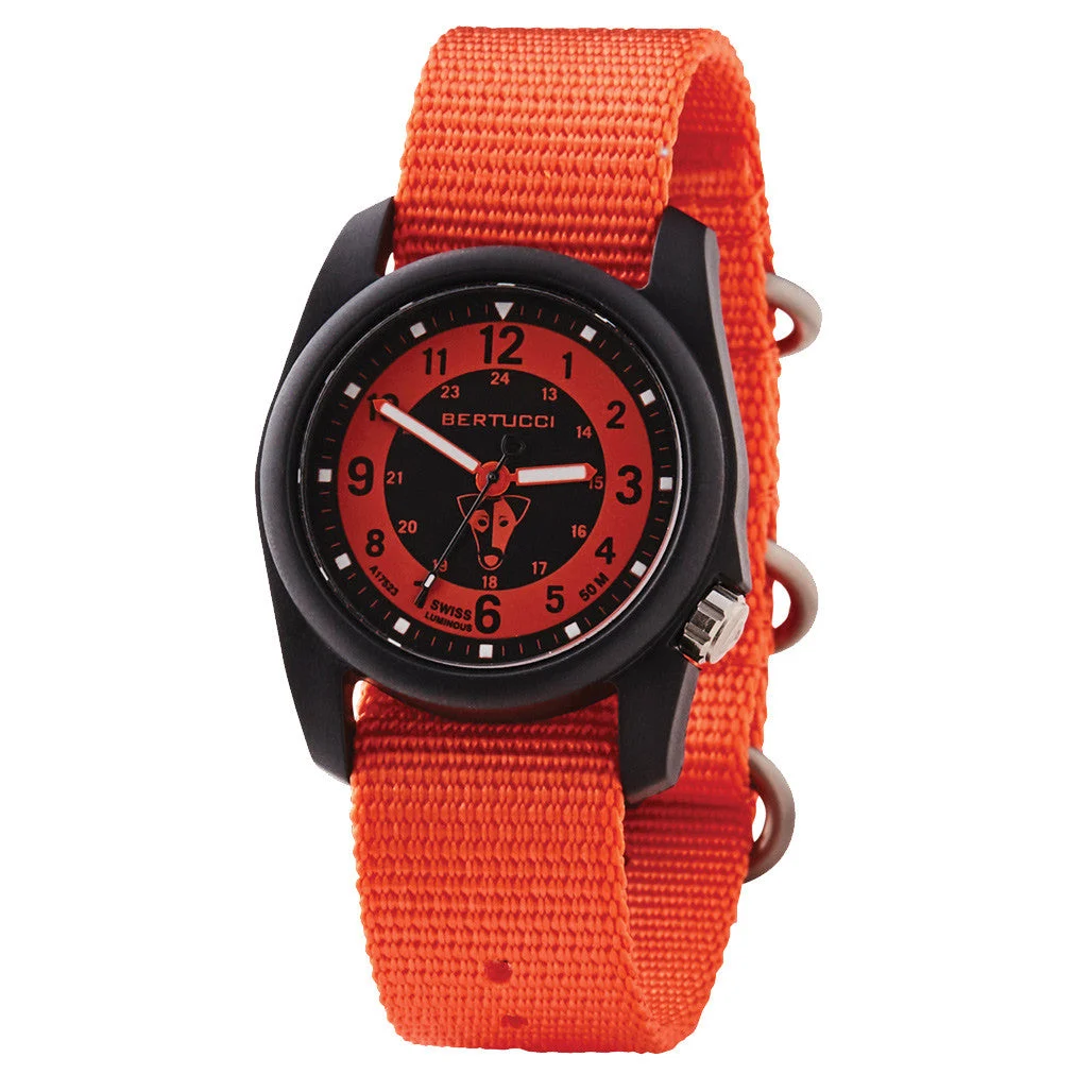 Bertucci Field Watch with Base Camp Orange Dial #11119 40 mm kol saati