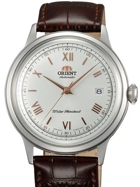 Orient Scratch and Dent - Bambino 2nd-Gen Automatic Dress Watch with White Dial, Rose Goldtone Hands #AC00008W 1 SND469 kol saati