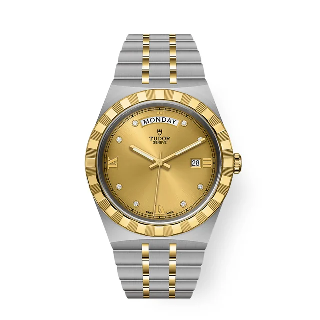 Tudor Royal M28603-0006 41mm Champagne Diamond Dial Steel wi kol saati