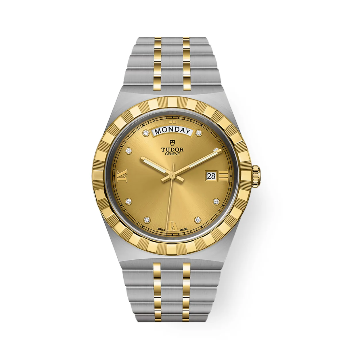 Tudor Royal M28603-0006 41mm Champagne Diamond Dial Steel wi 41 mm kol saati
