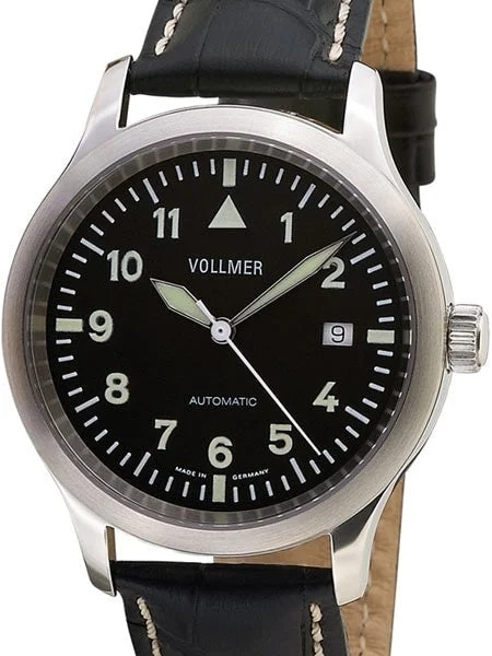 Vollmer Kommandant Swiss ETA Automatic Aviator Officer Watch with Sapphire Crystal V7 40 mm kol saati