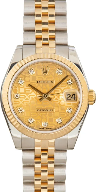 Rolex Mid-Size Datejust 178273 Jubilee Diamond Dial 178273SJDJ kol saati