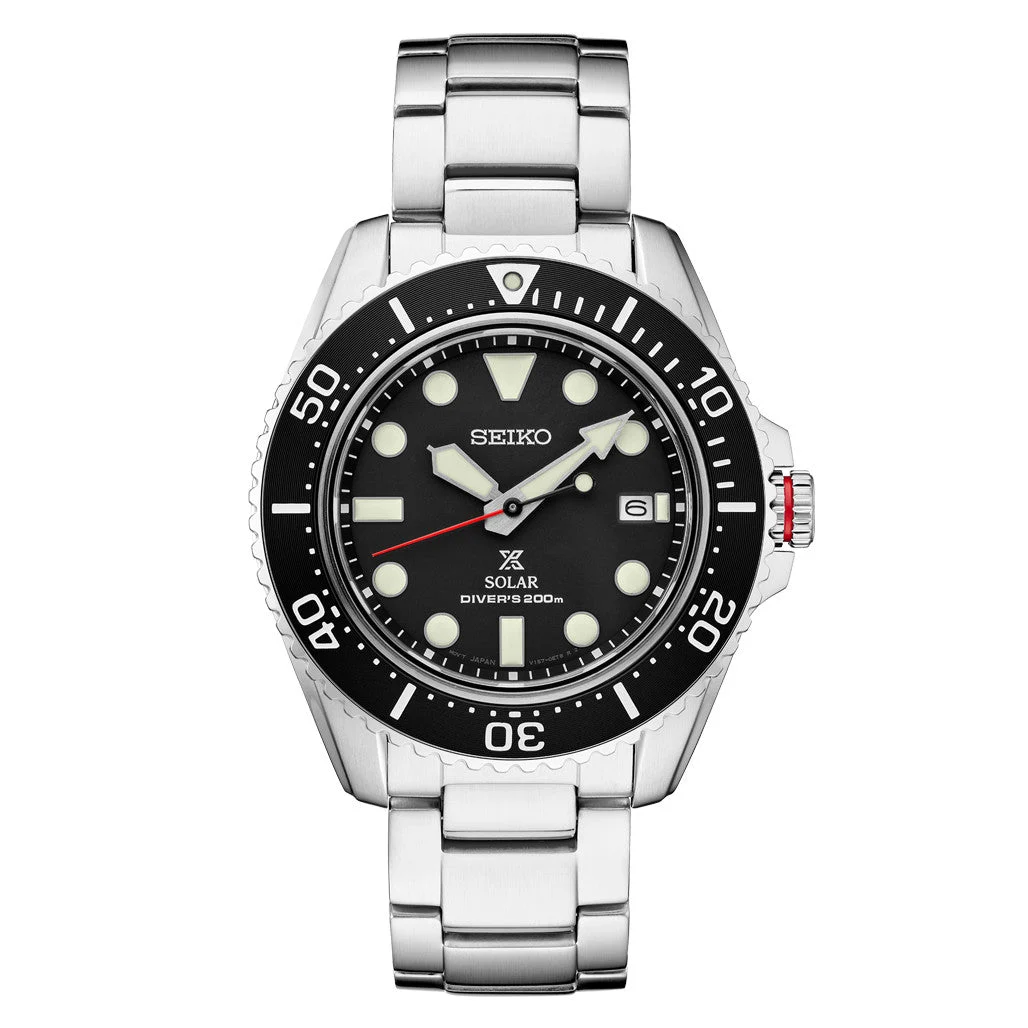 Seiko Prospex Solar Dive Watch with Sapphire Crystal and Black Dial #SNE589 42.8 mm kol saati