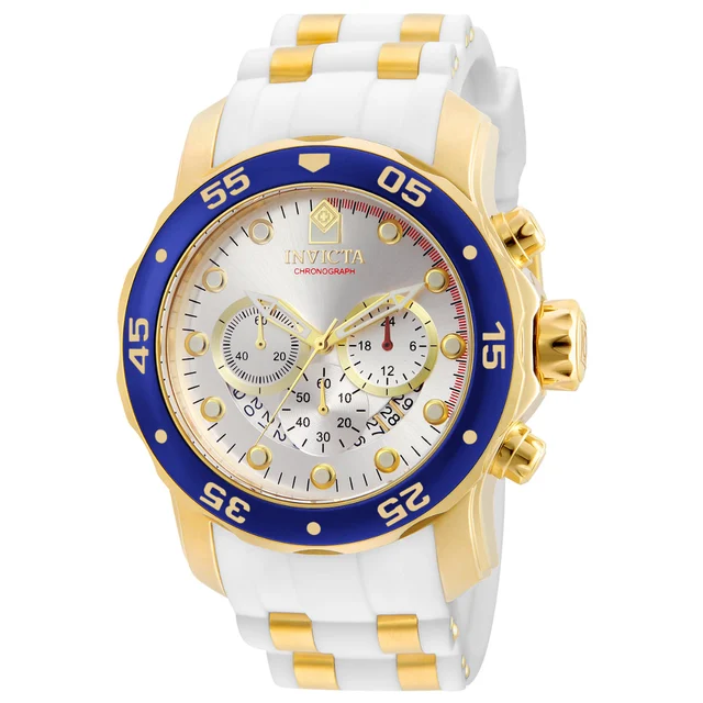 Invicta Pro Diver SCUBA Watch - 48mm. Gold, White (20293) kol saati