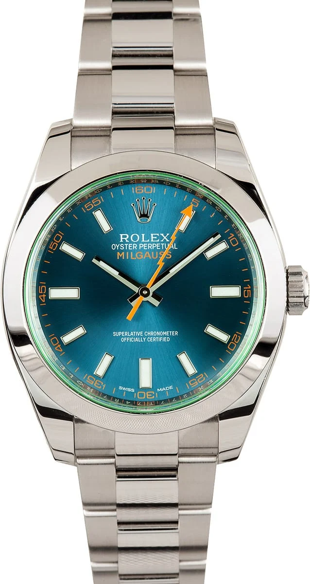 Rolex Milgauss 116400B Blue Dial kol saati