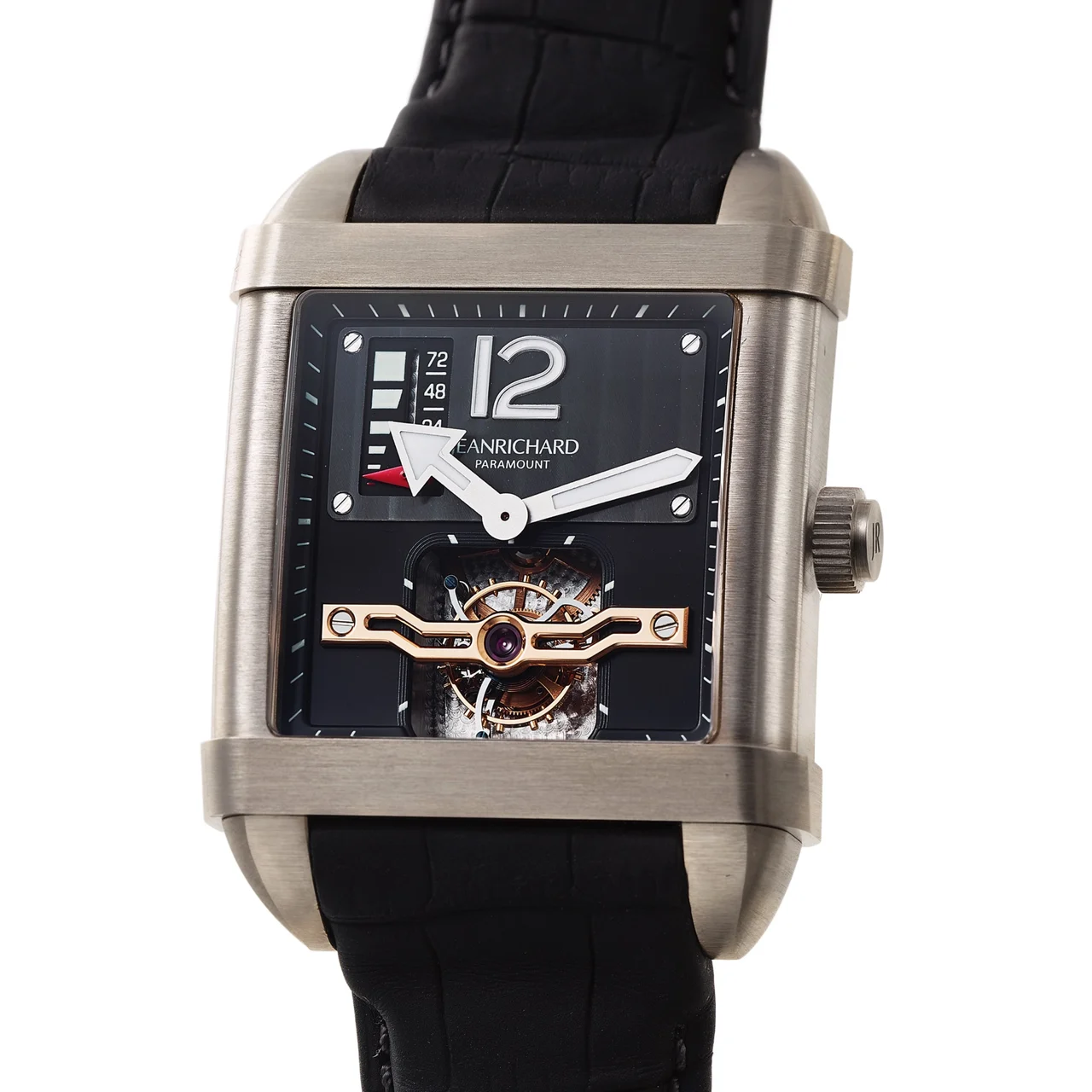 Jeanrichard JEANRICHARD REF 94118 PARAMOUNT SQUARE TOURBILLON POWER RESERVE WHITE GOLD kol saati