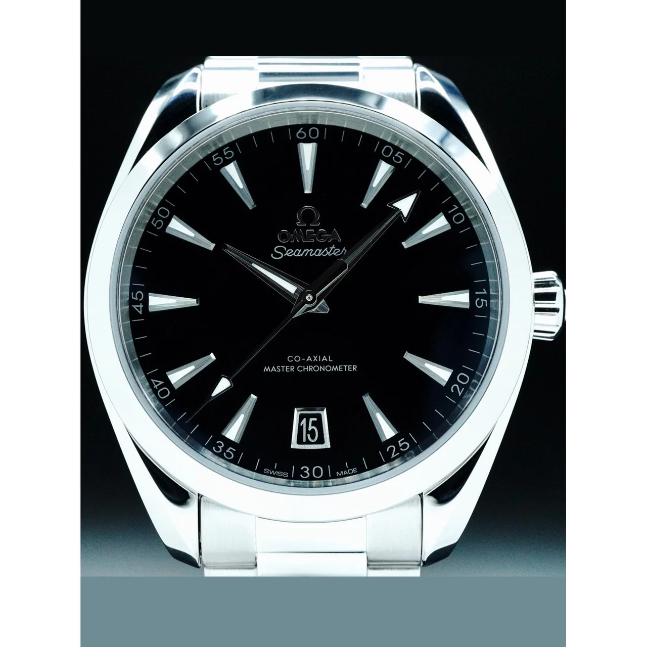 OMEGA Seamaster Aqua Terra 150M 41mm Black Steel on Bracelet 210000075245 41 mm kol saati
