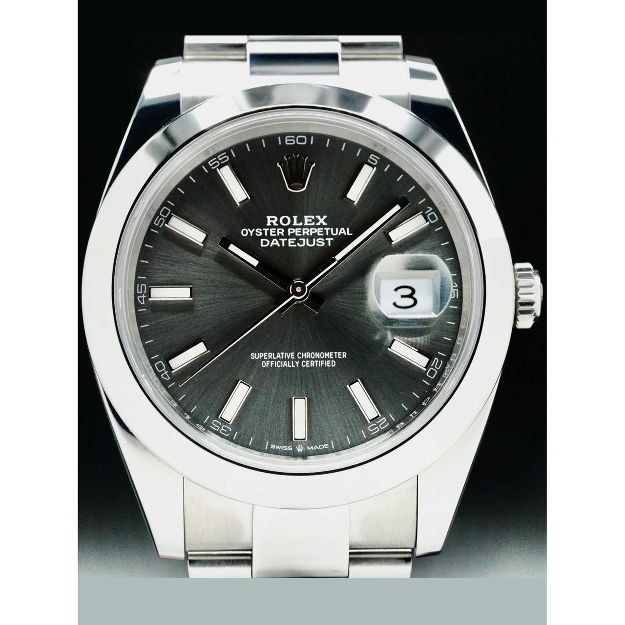 Rolex Datejust Grey Dial Smooth Bezel 210000079917 41 mm kol saati