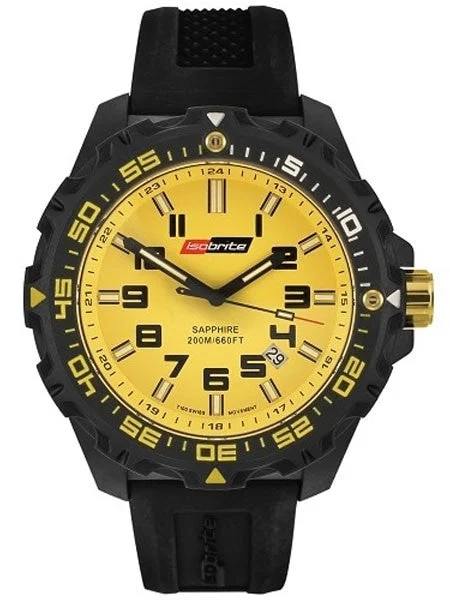 Armourlite Isobrite Yellow Dial Watch with T-100 Tritium Illumination and Sapphire Crystal #ISO303 47 mm kol saati