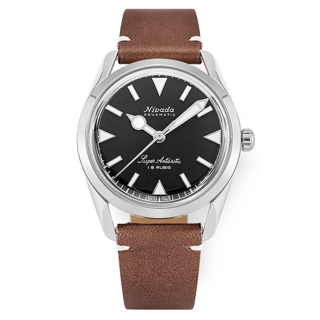 Nivada Grenchen Super Antarctic Black Dial Watch #35014M14 kol saati