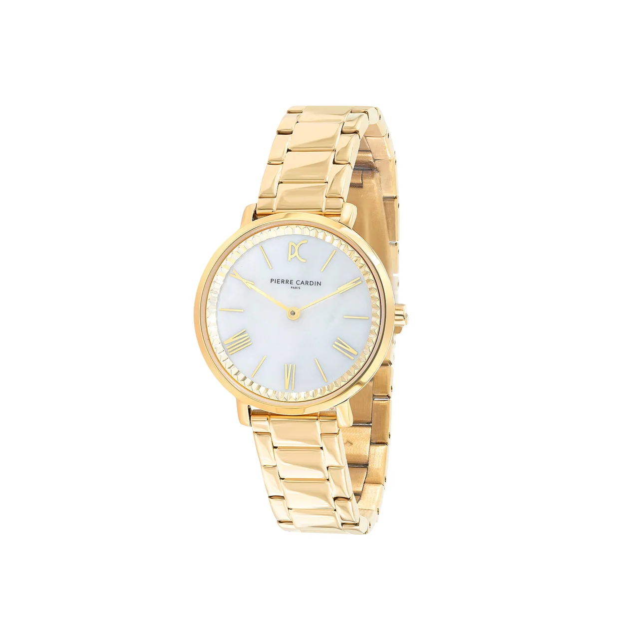 BROCHANT Mother of Pearl Look Gold Watch with Metal Link Strap CBC.5004 32 mm kol saati