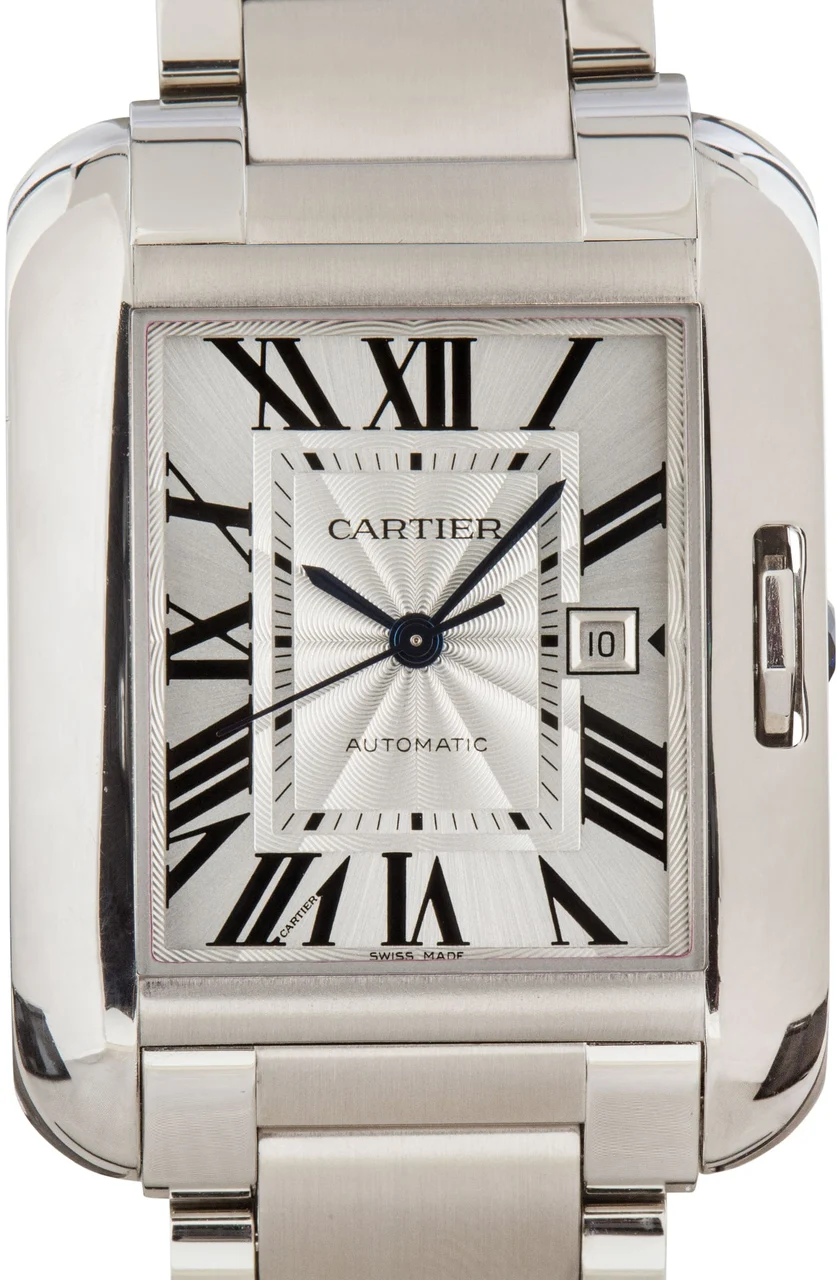 Cartier Tank Anglaise Ref W5310009 Silver Roman Dial kol saati