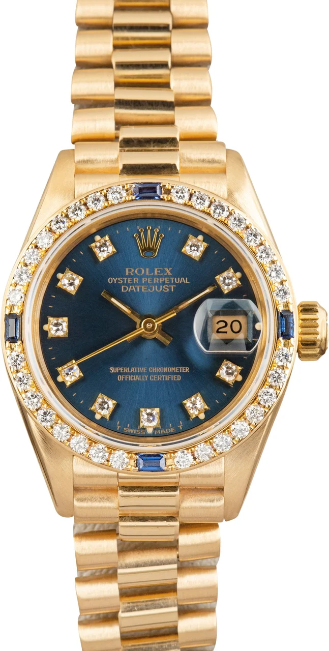 Rolex Datejust 69088 Diamond & Sapphire Bezel 26 mm kol saati