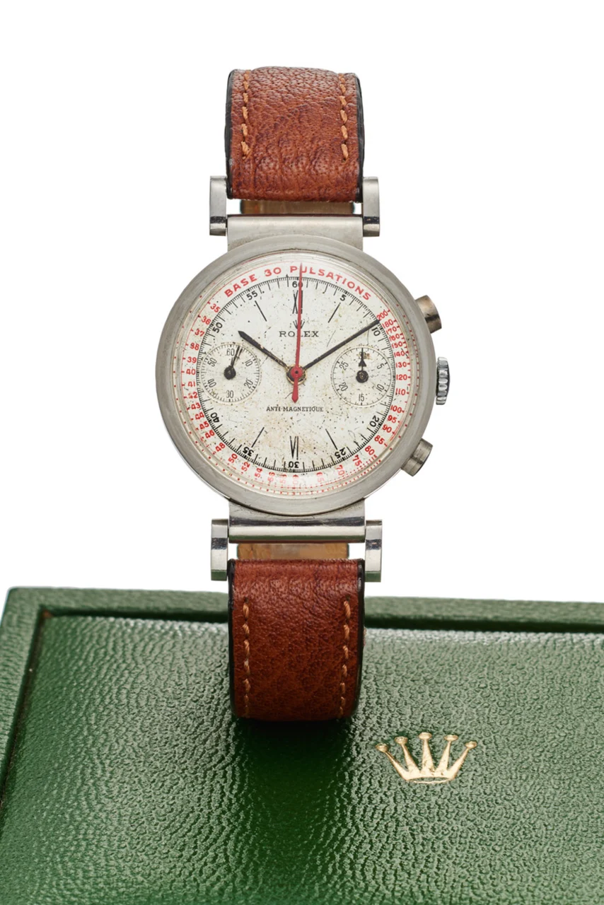 Rolex ROLEX REF. 2918, CHRONOGRAPH, MINUTE RECORDER, PULSOMETRIC SCALE; “ANTI-MAGNÉTIQUE”; STAINLESS STEEL kol saati
