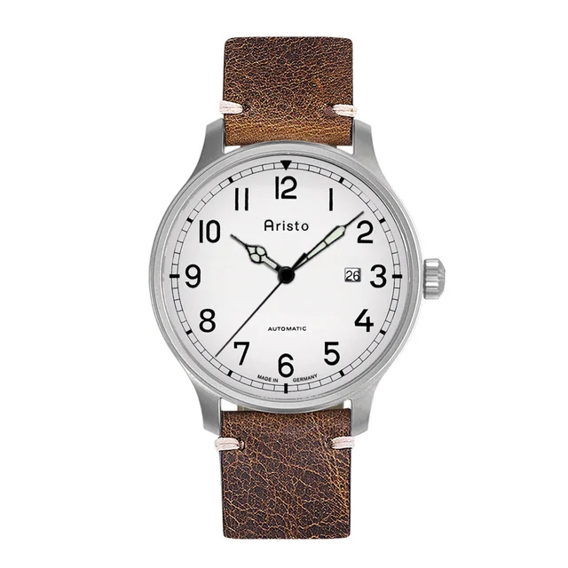 Aristo Vintage Marine Swiss Automatic Watch with Grey Dial #3H215 kol saati