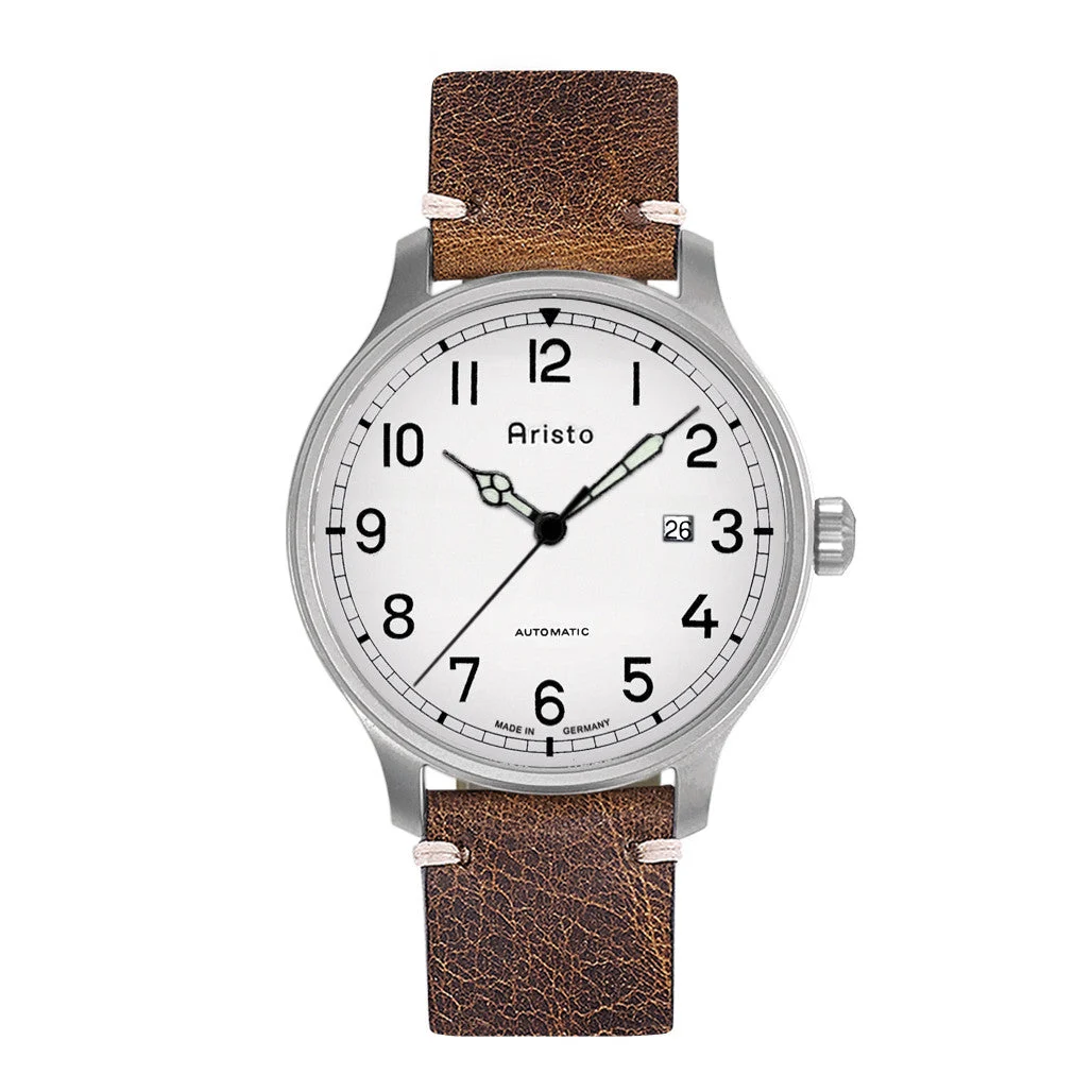 Aristo Vintage Marine Swiss Automatic Watch with Grey Dial #3H215 42 mm kol saati