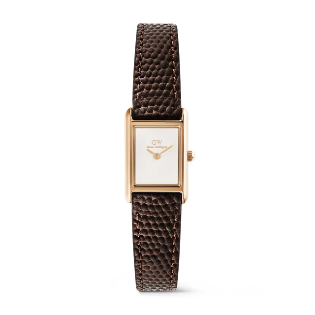 DANIEL WELLINGTON Bound Mini Dark Brown Lizard Rose Gold DW00100908 kol saati