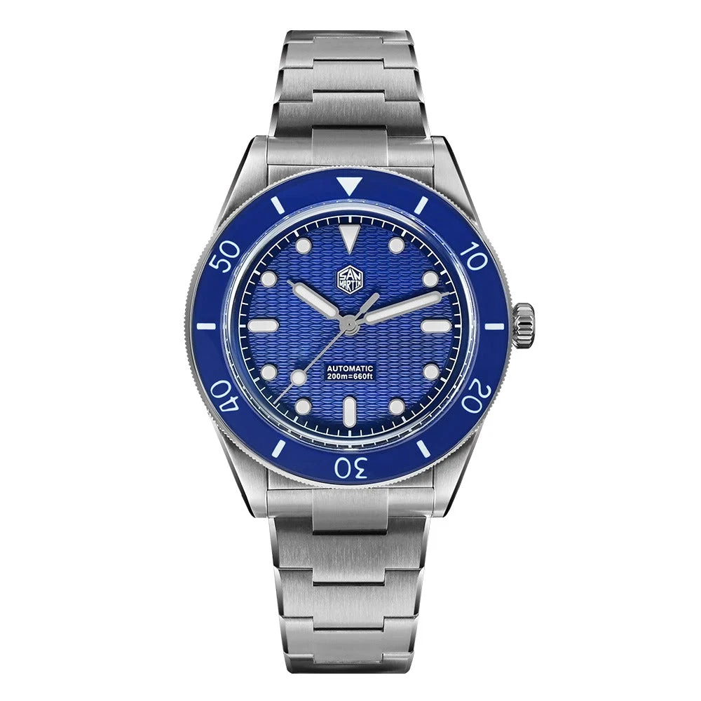 San Martin Guilloche MOP 90S5 Mechanical Watch SN0151 圣马丁-SN0151GL-黑色贝母面+玑镂/胶带 1624 39 mm kol saati
