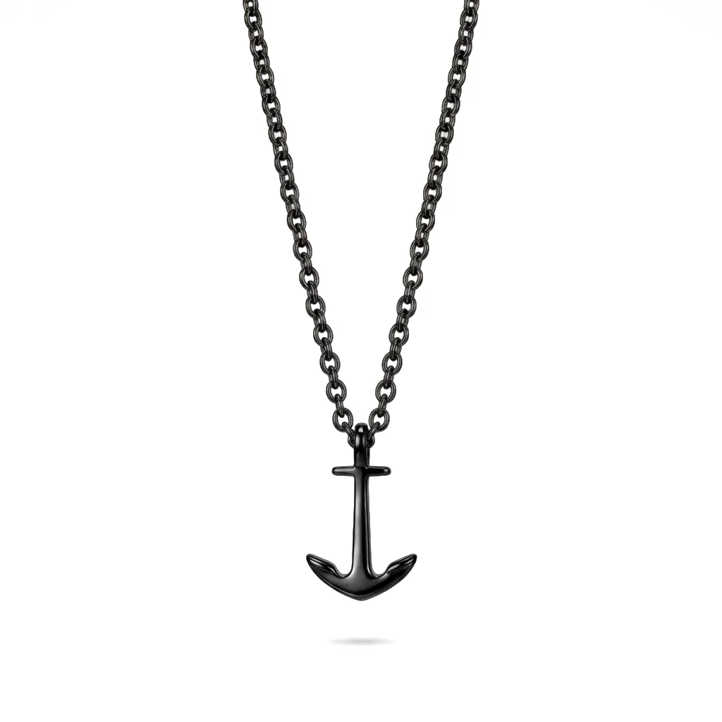 Default Anchor Halskette Schwarz PH-JE-1165 kol saati