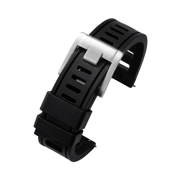 Cronos Watch Store Premium Grade Rubber Dive Watchband Strap WDSFKM01 WDSFKM01氟橡胶斜尾巴方孔洞洞带-