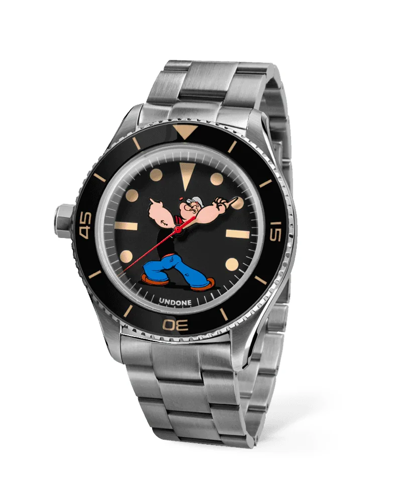 UNDONE Watches UNDONE X POPEYE™ "Blacksand" Automatic COL-POP-SLM-BLACK kol saati
