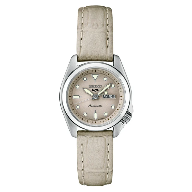 Seiko Sports Automatic Watch with Tan Dial and 28mm Case #SRE005 kol saati