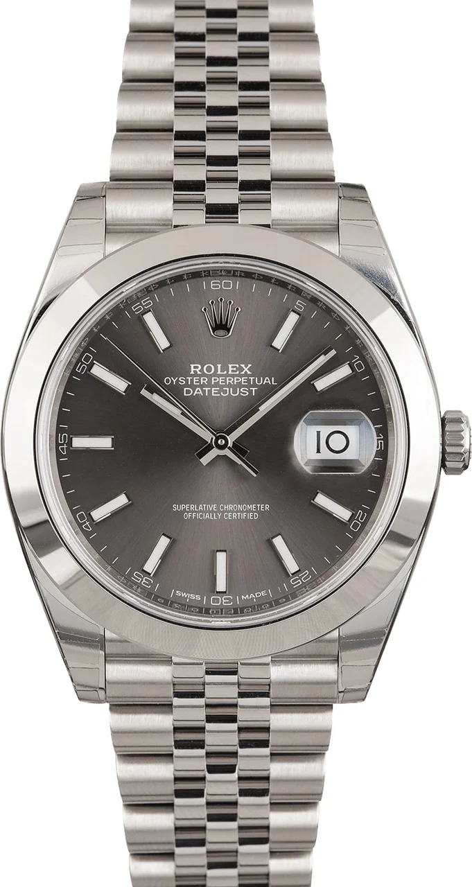Rolex Factory Stickered Datejust 41 Ref 126300 Rhodium 126300RSJ 41 mm kol saati