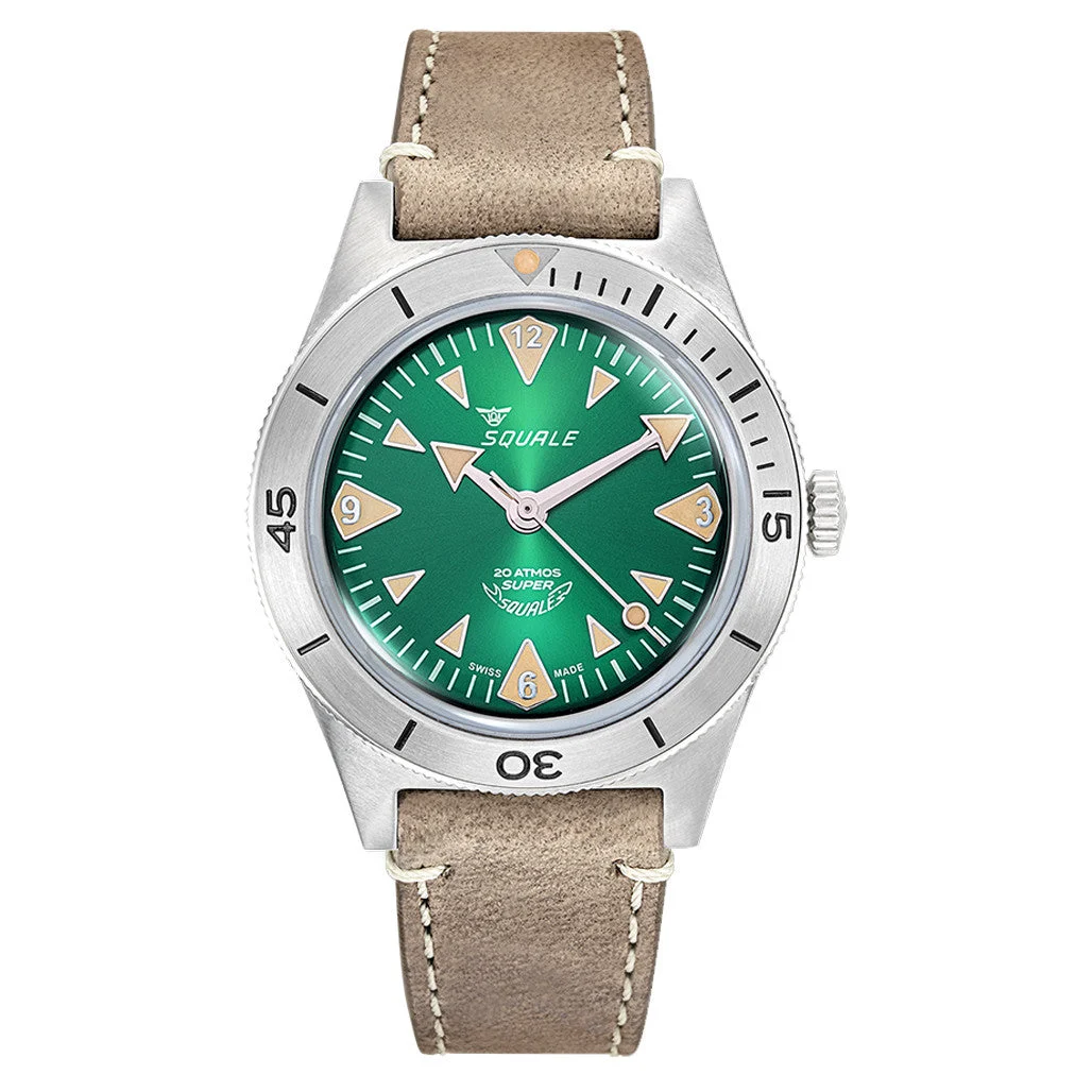 Squale "Super- " Big Arrows Skin Diver with Radiant Green Dial #SUPERSSAGR.PT 45 mm kol saati