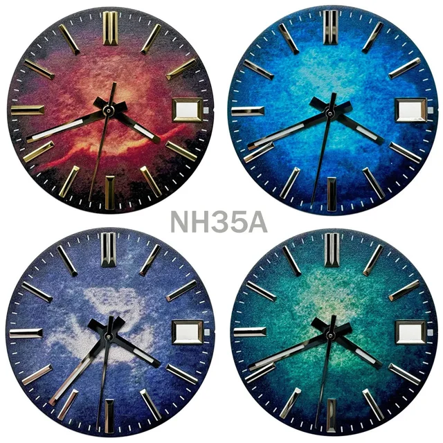 Tandorio Gradient Watch Dial for NH35A/NH36A Movement Installation Mechanical Watch DIY Ac