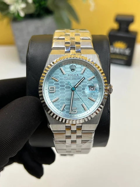 Rolex Land-Dweller Platinum Ice Blue Dial 40mm kol saati