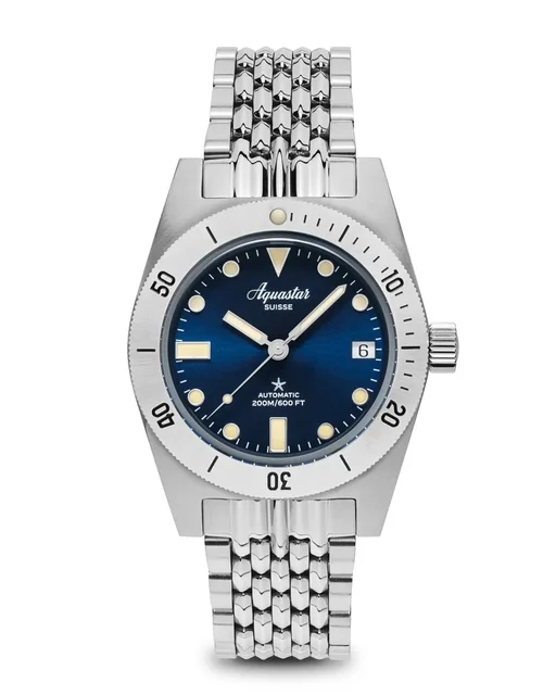 Aquastar Model 60 Steel Blue MKII komplettes Strap-/Armband Aquastar Model 60 Steel Blue M