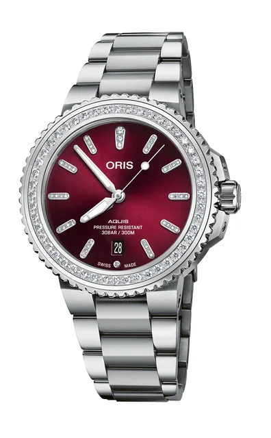 Oris Aquis Date Diamonds 01 733 7766 4998-07 8 22 05PEB kol saati