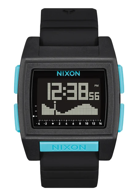 Nixon US Base Tide Pro - All Black / Blue A1307-602-00 kol saati
