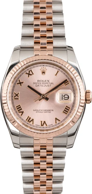 Rolex Datejust 116231 Rose Roman Dial 116231PRJ kol saati