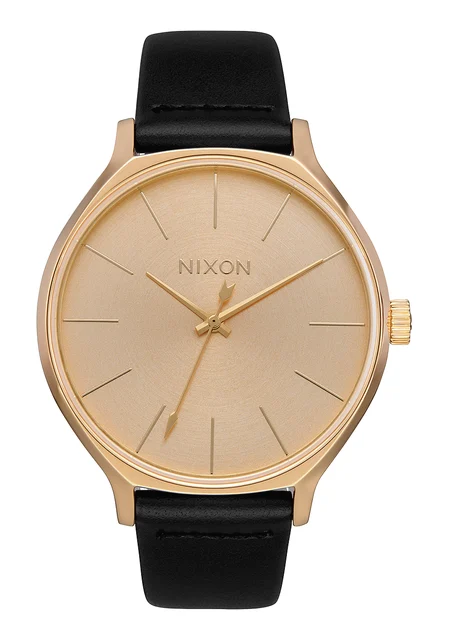Nixon US Clique Leather - All Gold / Black A1250-510-00 kol saati