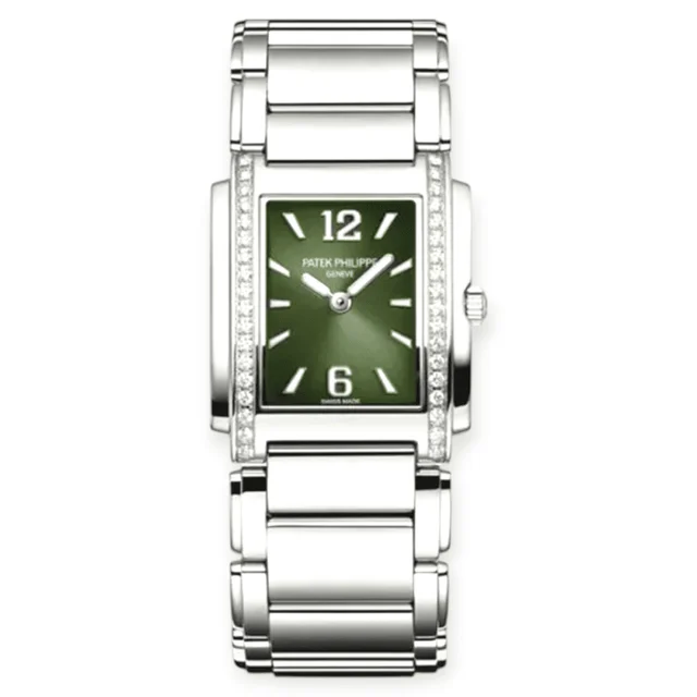 Patek Philippe Watch Green Dial 25 Pre-Owned Patek Philippe Twenty-4 Ladies Watch Green Di