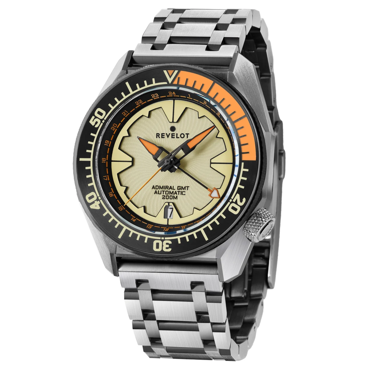 REVELOT Admiral GMT R10-7C9A1B1/S22-1B1BB4 42 mm kol saati