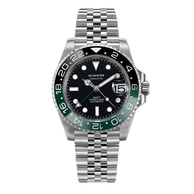 Sugess Green & Black Bezel GMT Jubilee Bracelet green-black-bezel-gmt-jubilee-bracelet kol