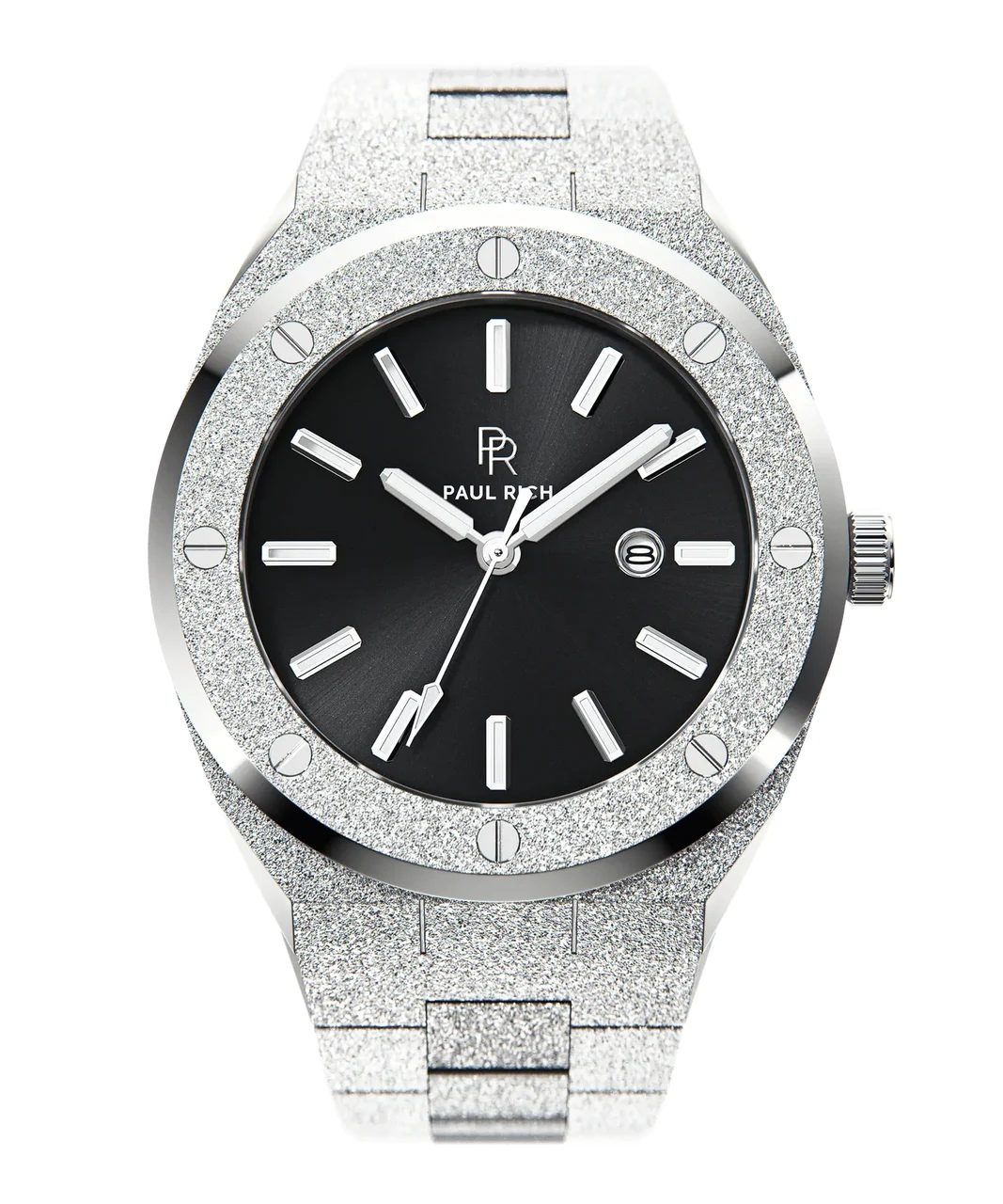 Paul Rich Silver Black PR68Frosted Silver Black 45 mm kol saati