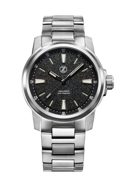 Zelos Aurora Field 42mm Ti 'Granite Black' kol saati