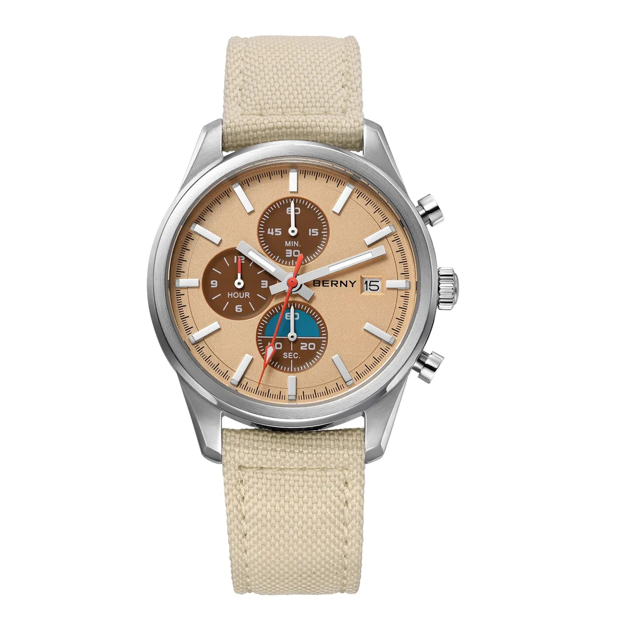 BERNY Men Quartz Black Chronograph Watch-2826M-SAN kol saati