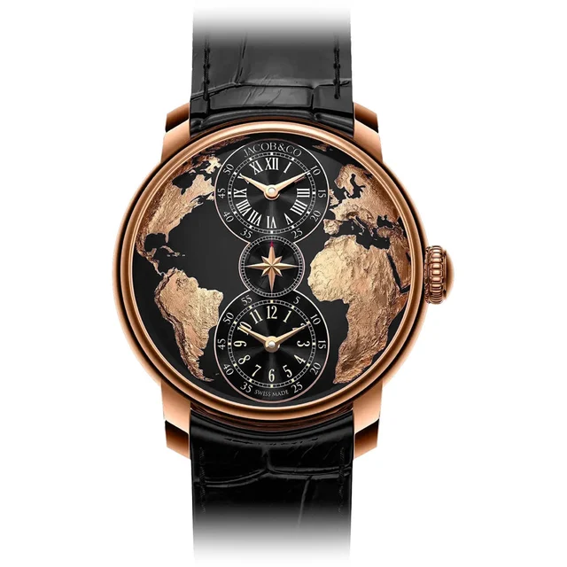 Jacob & Co. Jacob & Co. DT100.40.AA.AB.A The World Is Yours Dual Time Zone kol saati