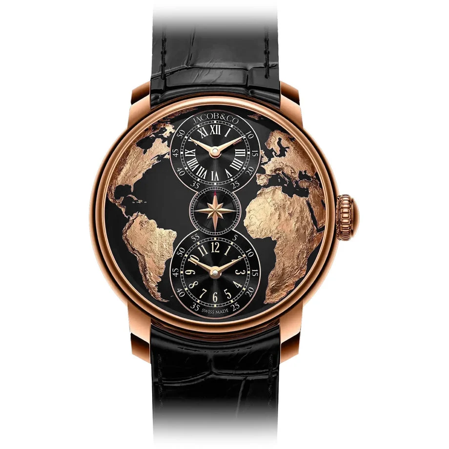 Jacob & Co. Jacob & Co. DT100.40.AA.AB.A The World Is Yours Dual Time Zone kol saati