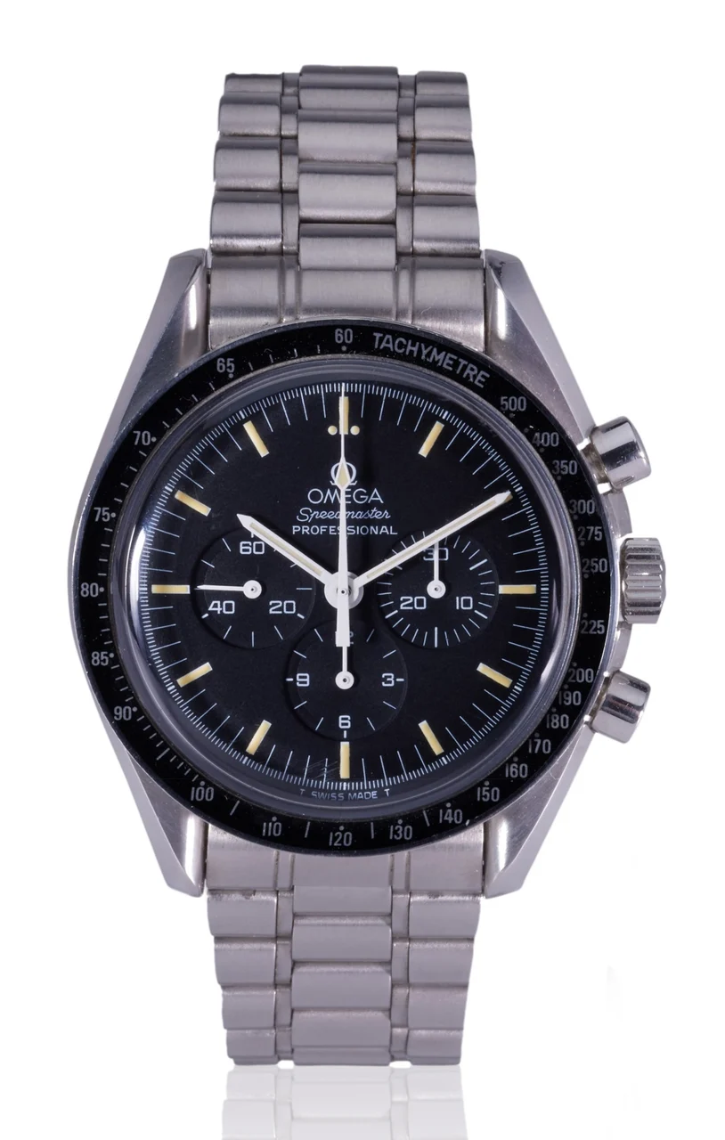 OMEGA OMEGA, REF. 145.022, SPEEDMASTER "STRAIGHT WRITING" A fine and attractive, manual wind, stainless steel chronograph wristwatch. 42 mm kol saati
