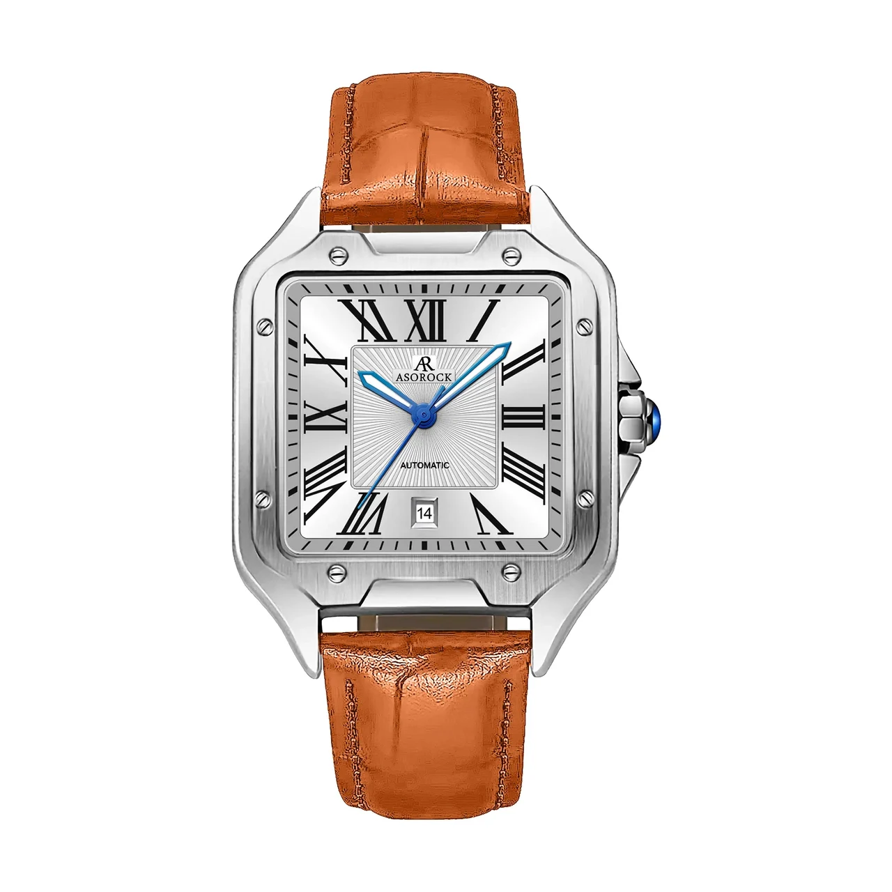 ASOROCK WATCHES Silver/White - Brown strap Diplomat (Pre-order ships out Jun 41 mm kol saati